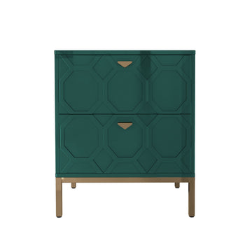 Wooden 2-Drawer Side Table