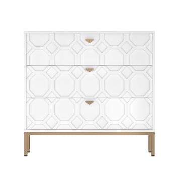 Wooden 3-Drawer Storage Cabinet Table
