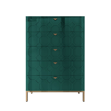 Wooden 5-Drawer Storage Cabinet Table