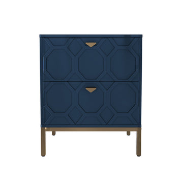 Wooden 2-Drawer Side Table