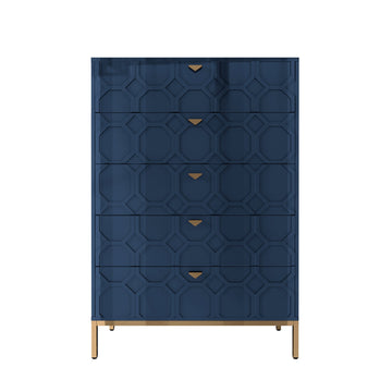 Wooden 5-Drawer Storage Cabinet Table
