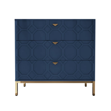 Wooden 3-Drawer Storage Cabinet Table