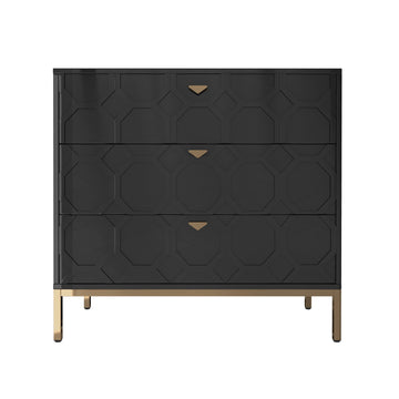 Wooden 3-Drawer Storage Cabinet Table