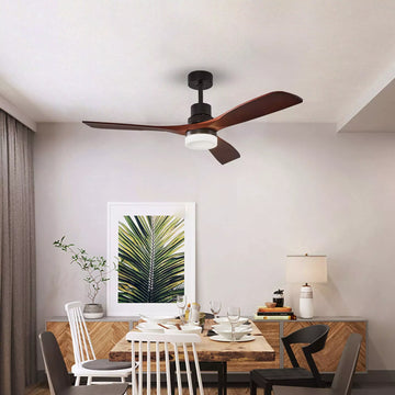 52 in. Indoor Solid Wood Chandelier Six-speed Ceiling Fan with Light and Remote Control, Bulb not included