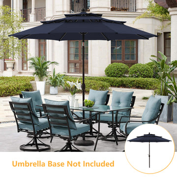 10-Ft Alu Triple Top Auto-Tilt Market  Patio Umbrella(Navy)