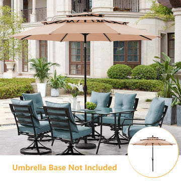 10-Ft Alu Triple Top Auto-Tilt Market  Patio Umbrella(Beige)