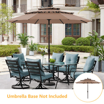 10-Ft Alu Triple Top Auto-Tilt Market  Patio Umbrella(Tan)