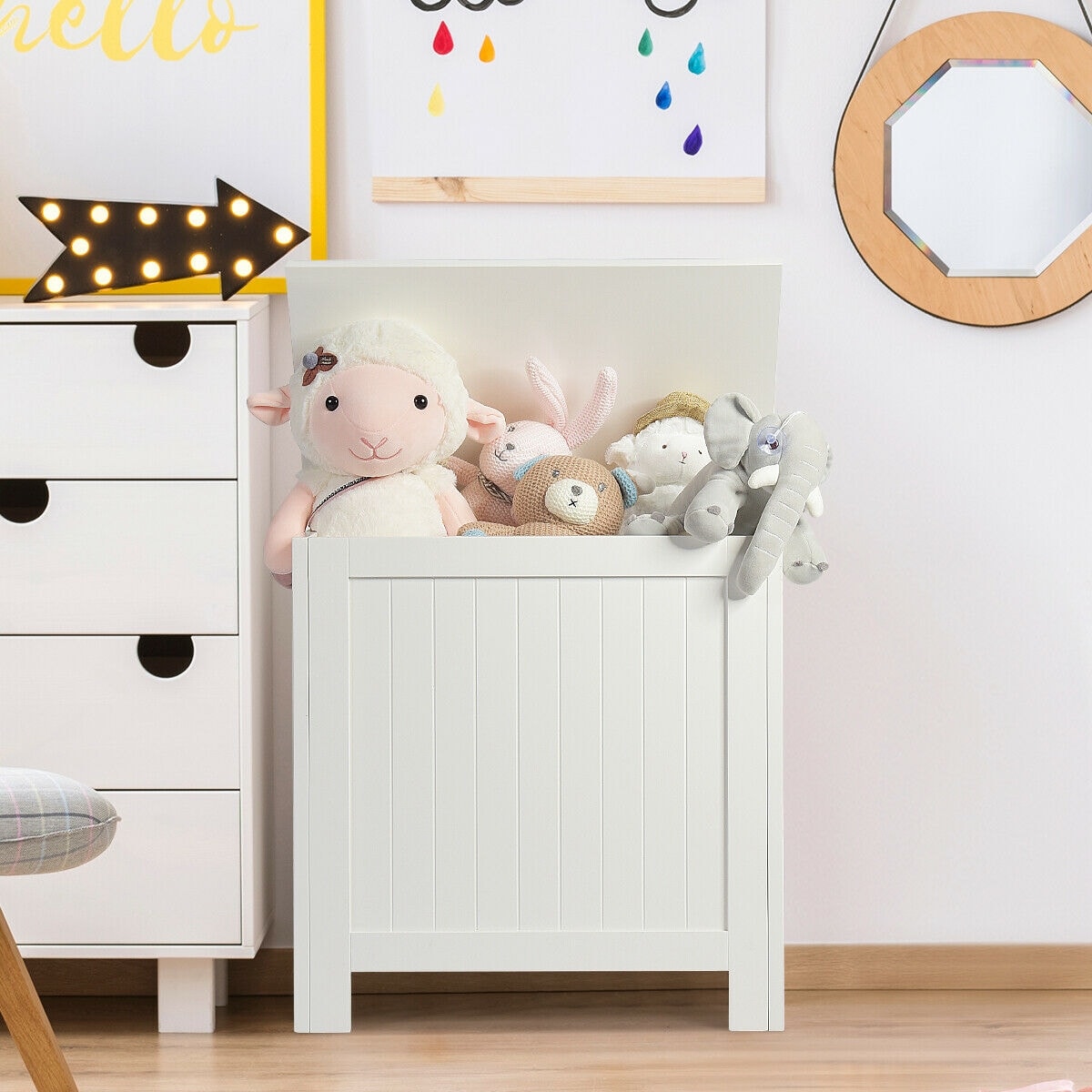 Wooden Toy Box Kids Storage Chest Organizer - Main Image