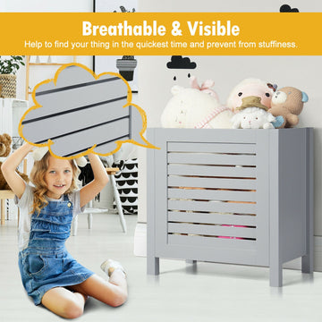 Wooden Kids Toy Storage Organizer with Lid