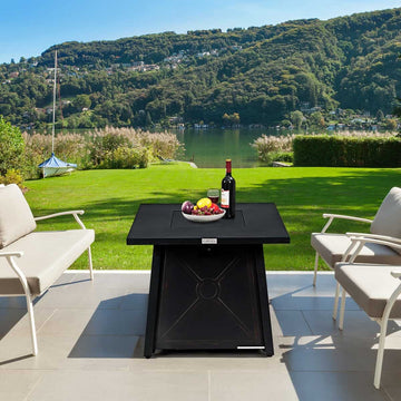30”Square Propane Gas Fire Table with Waterproof Cover