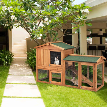 58" Weatherproof Wooden Rabbit Hutch