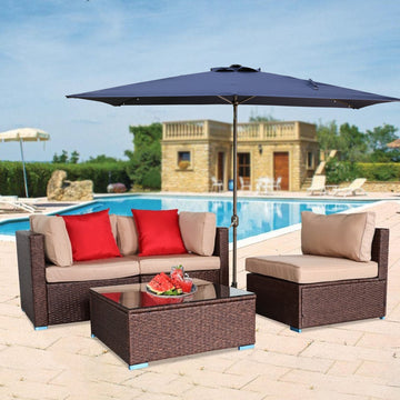 10' x 6'5 Rectangular Lighted Market Umbrella
