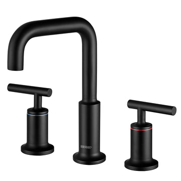 Boyel Living 8 in. Widespread 2-Handle High-Arc Bathroom Faucet with Ceramic Disk Valve in Matte Black