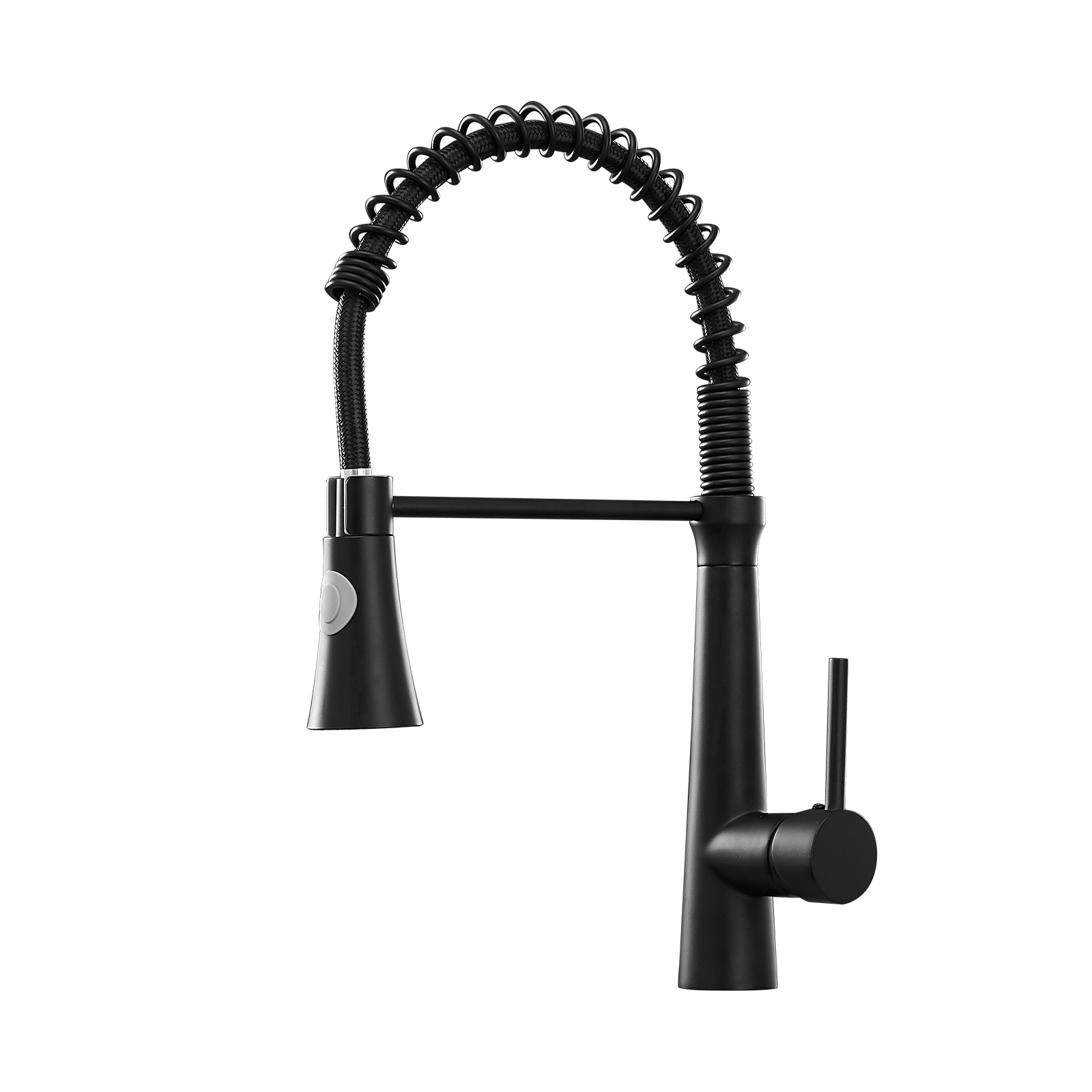 Black Stainless Steel Faucet Single-Handle Faucet Pull-Down Sprayer Kitchen Faucet