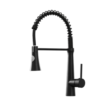 Black Stainless Steel Faucet Single-Handle Faucet Pull-Down Sprayer Kitchen Faucet
