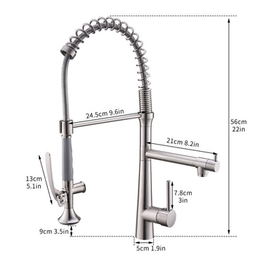 Stainless Steel Single Handle Silver Pull Down Sprayer Kitchen Faucet
