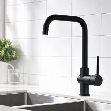 Black Single Handle Sprayer Kitchen Faucet Stainless Steel
