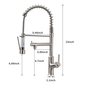 Brushed Nickel Single Handle No Sensor Pull Down Sprayer Kitchen Faucet with Water Supply Lines