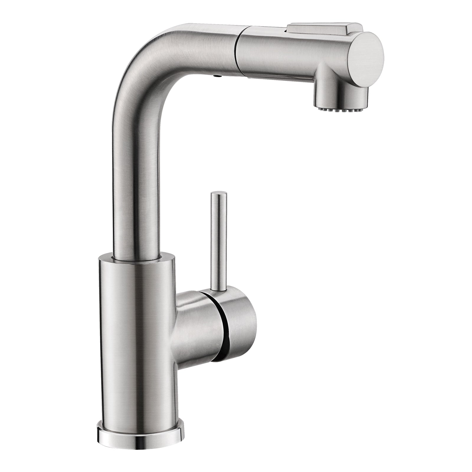 Brushed Nickel 2 Spray Patterns Single Handle Stainless Steel Pull Out Sprayer Kitchen Faucet with Water Supply Hoses