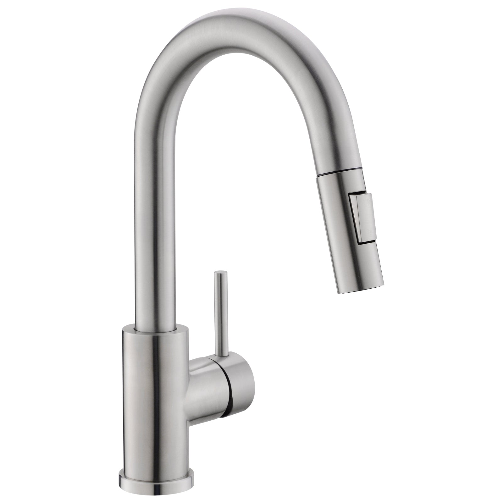 Brushed Nickel Stainless Steel Single Handle Pull Down Bar Faucet with Water Supply Hoses and Ceramic Disc Cartridge