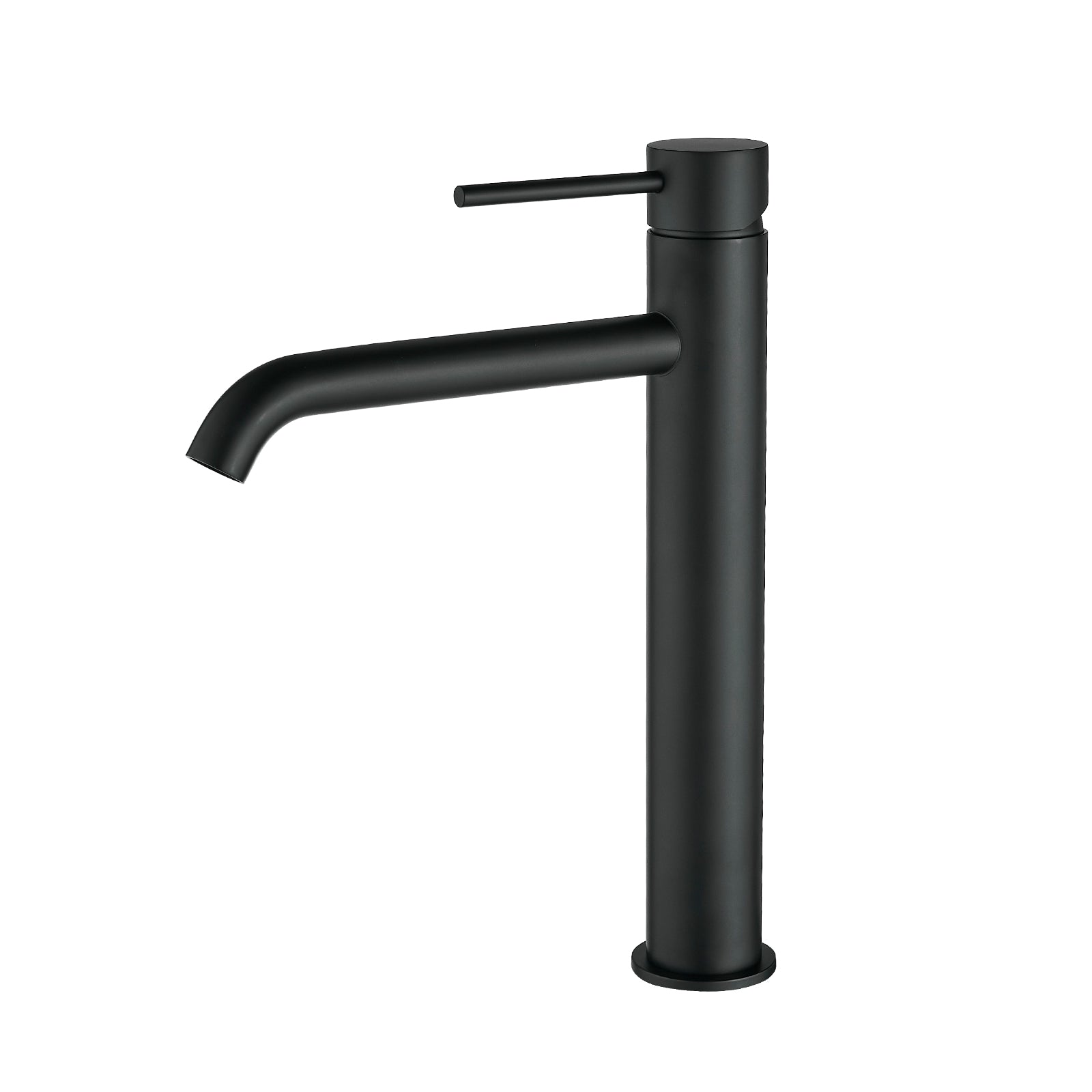 Black Single Handle Bathroom Basin Faucet Waterfall Spout One Hole Vessel Sink Faucet with 3/8 Inch Connection