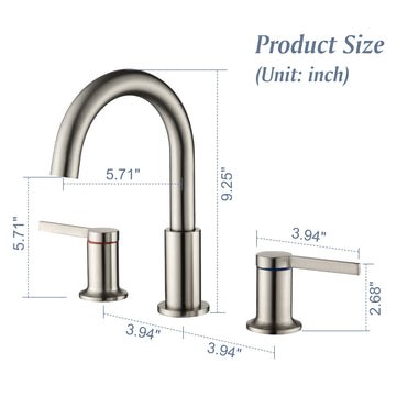 8 in Widespread Double Handle 1.2 GPM Bathroom Faucet with Quick Connect Hose and Water Supply Hose in Brushed Nickel