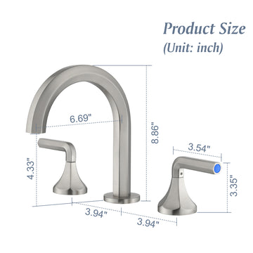 8 in Widespread Double Handle 1.2 GPM Bathroom Faucet with Quick Connect Hose and Water Supply Hose in Brushed Nickel