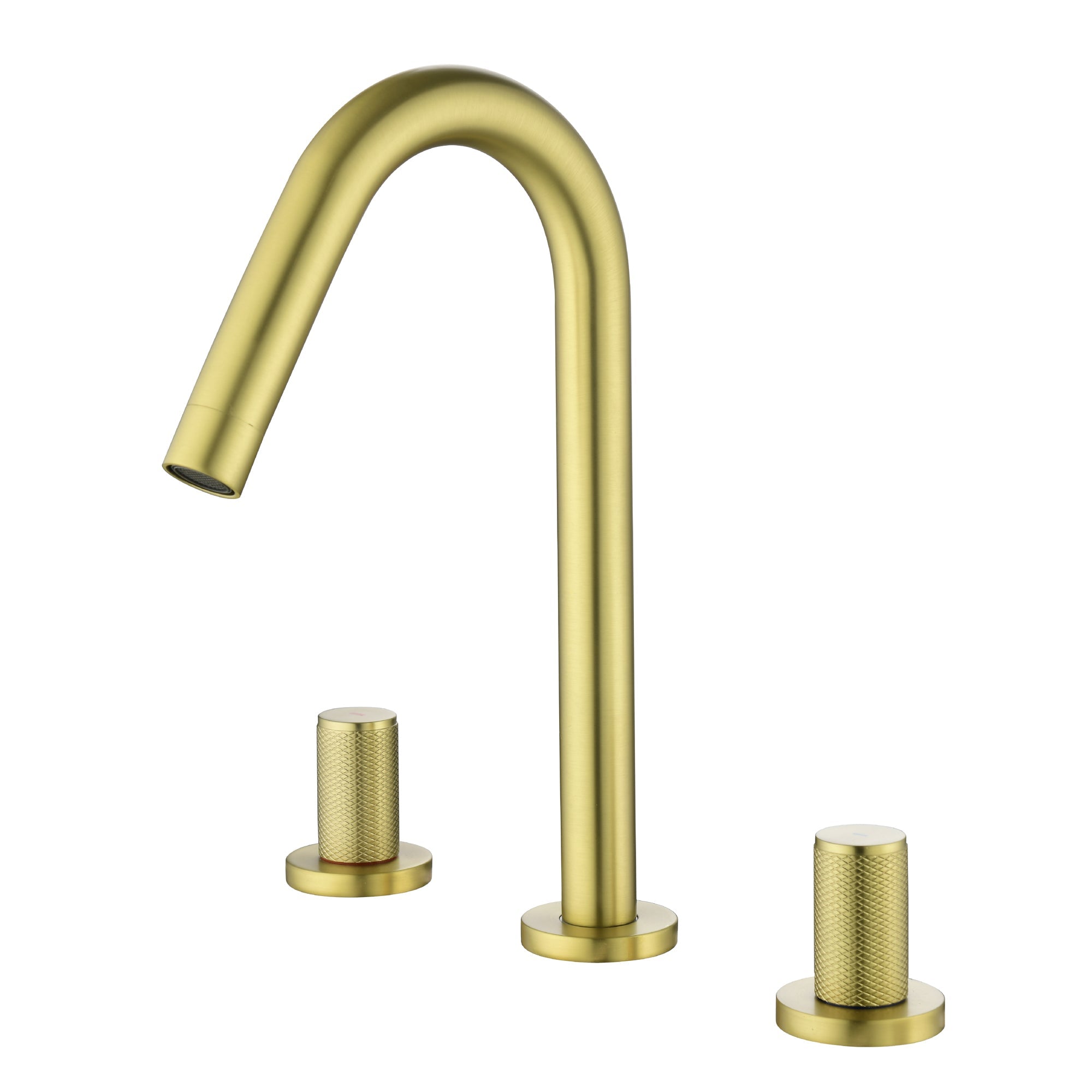Double Handle 8-Inch Center Wide-Spread Bathroom Faucet with cUPC Lead-Free Hose