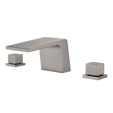 Double Handle 3 Hole 8-Inch Center Wide-Spread Bathroom Sink Facuet Waterfall Spout