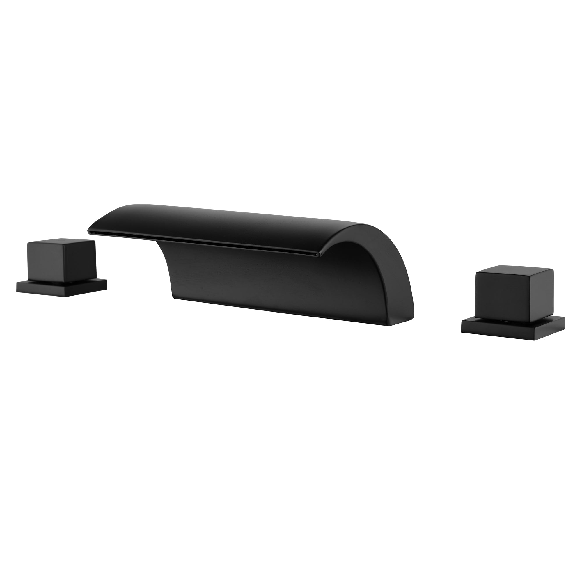 Double Handle 8-Inch Center Widespread Bathroom Faucet 3 Hole Bathroom Sink Facuet Waterfall Spout