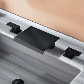 Black Faucet SUS304 Waterfall Spout cUPC Quick Connect Temporary Shelf