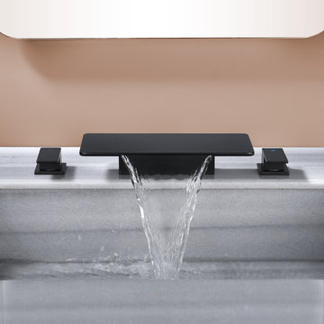 Black Faucet SUS304 Waterfall Spout cUPC Quick Connect Temporary Shelf