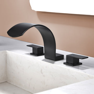 Black Faucet SUS304 Waterfall Spout cUPC Quick Connect Dual Handle