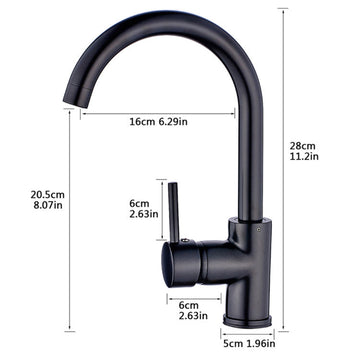 Single Handle Standard Kitchen Faucet in Matte Black