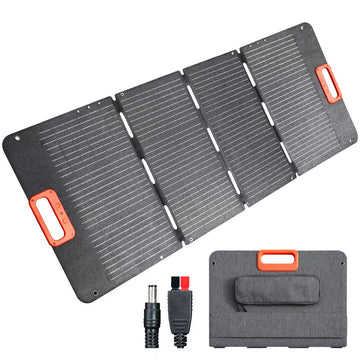 100W Portable Solar Panel with Foldable Design, IP67 Waterproof, High-Efficiency Monocrystalline for Power Stations