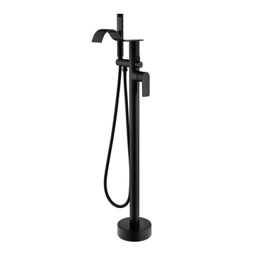 Black Bathtub Faucet Dual Function 360° Rotatable 1.5m SUS304 Hose Independent Handles