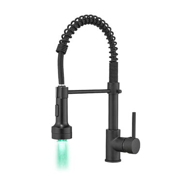 Black Stainless Steel Single Handle Pull Down Sprayer Kitchen Faucet