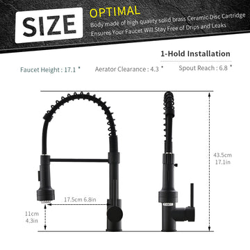 Black Stainless Steel Single Handle Pull Down Sprayer Kitchen Faucet