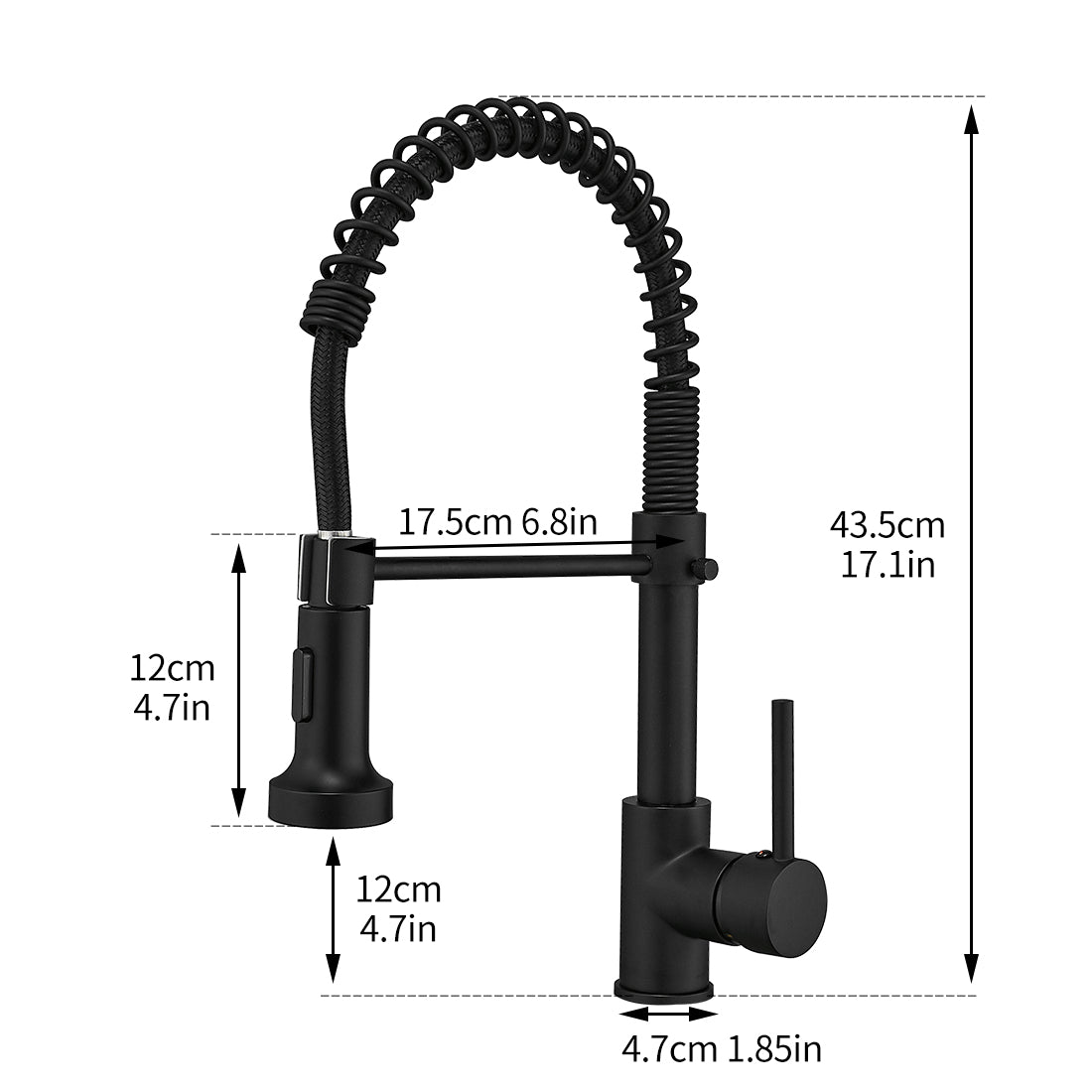 Black Stainless Steel Single Handle Pull Down Sprayer Kitchen Faucet