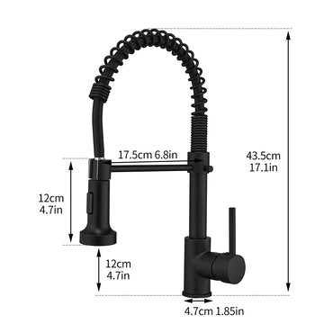 Black Stainless Steel Single Handle Pull Down Sprayer Kitchen Faucet