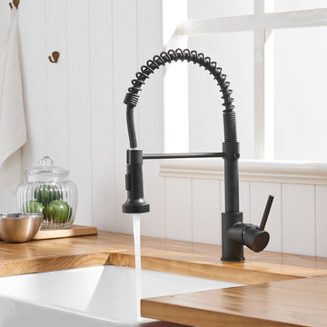 Black Stainless Steel Single Handle Pull Down Sprayer Kitchen Faucet