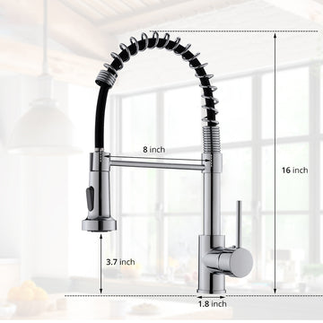 Silver Style Single Handle Pull Down Sprayer Kitchen Faucet