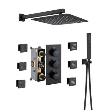 Matte-Black-Wall-Mount-Thermostatic-Rain-Shower-System-with-Handheld-Shower-and-Body-Jets-Bathroom-Shower-Faucet-Set