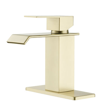 Single-Handle Waterfall Bathroom Faucet, Lead-Free 304 Stainless Steel Bathroom Sink Faucet with Cold/Hot Water Function, Easy to Install and Clean