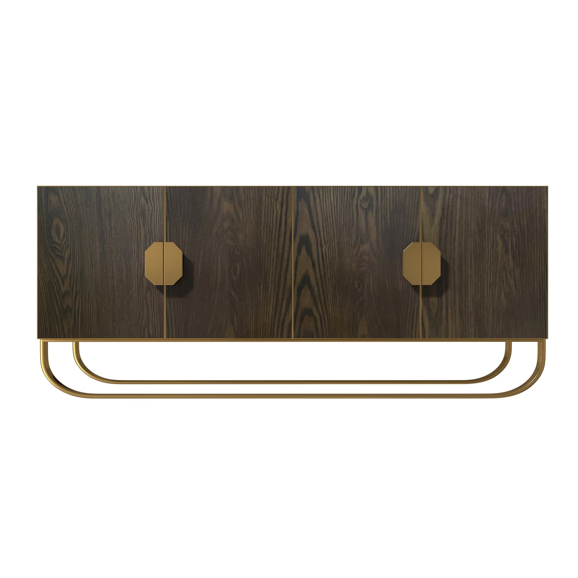 4-Door Buffet Cabinet with U-Shaped Stainless Steel Legs