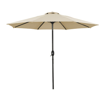 9 ft. Steel Market Outdoor Tilt Patio Umbrella in Taupe