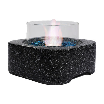Tabletop Fire Pit with Glass Wind Guard ¨C Stylish, Functional, and Portable Outdoor Heating