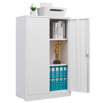 Metal Storage Cabinet with Locking Doors and Adjustable Shelf, Folding Filing Storage Cabinet