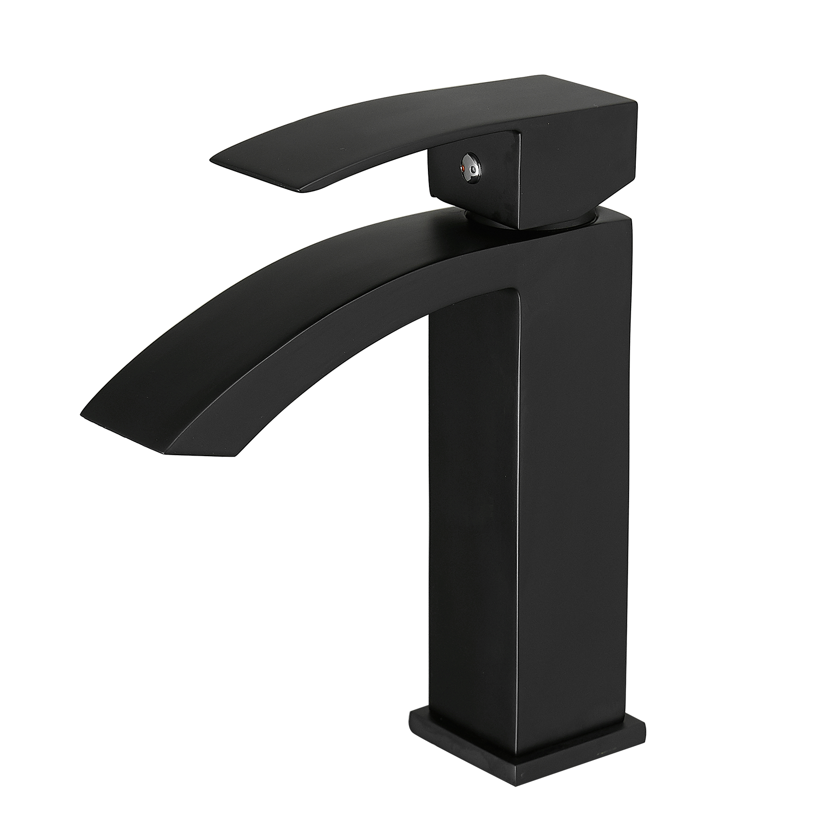 Single Hole Single Handle Bathroom Faucet Matte Black with Supply Lines Brass Durable Modern Easy Install