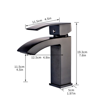 Single Hole Single Handle Bathroom Faucet Matte Black with Supply Lines Brass Durable Modern Easy Install